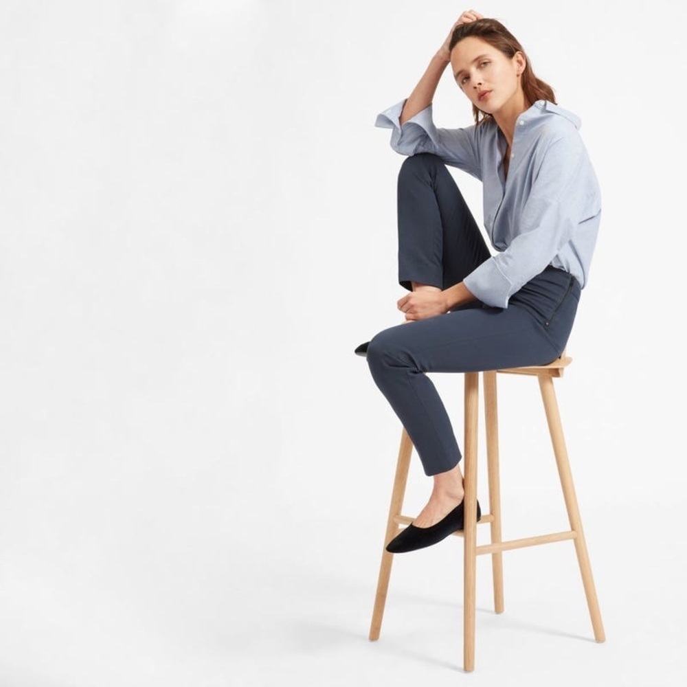 Everlane Side Zip Stretch Ankle Pants Gray Slim Work Career Women’s 4